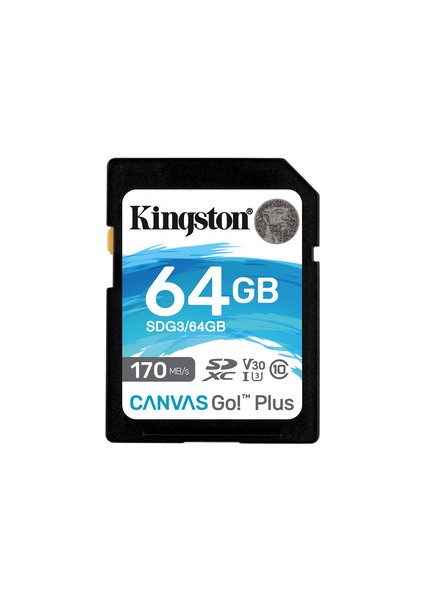 SDG3/64GB 64 GB 170/70MB/S Sdxc Canvas Go Plus 170R C10 Uhs-I Sd Hafıza Kartı
