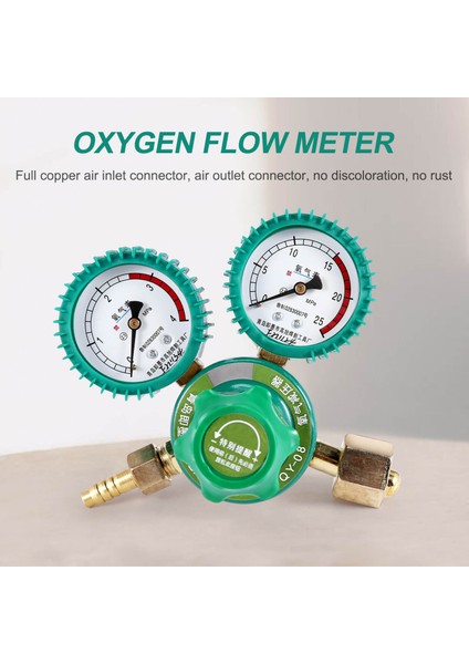 Oksijen Gaz Şişesi Regülatörleri O2 Basınç Düşürücü Inhaler Asetilen Çift Göstergeli Regülatör Oksijen Tankı Regülatörü (Yurt Dışından)