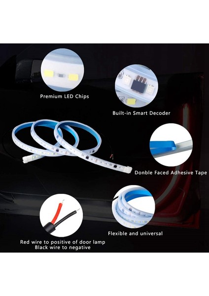 4pcs 120CM Su Geçirmez Oto Ortam Işıkları LED Araç Kapısı Karşılama Işığı (Yurt Dışından) fırsatları