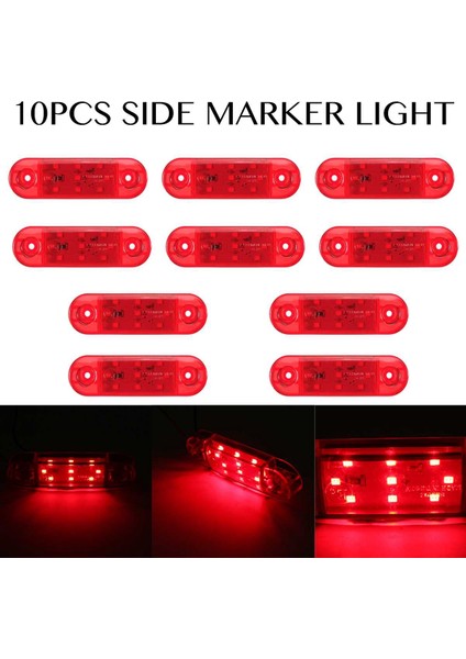 Römork Karavan Kamyon Için 10 Adet 12V-24V 9 LED Kamyon Yan Işaret Işığı (Yurt Dışından) fırsatları