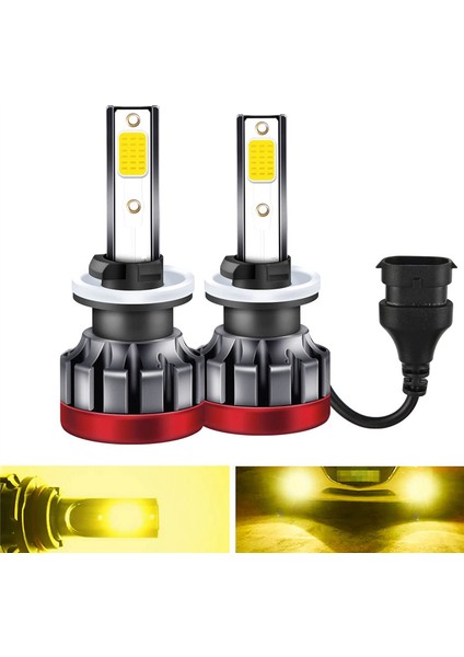 LED Sis Farları Ampul Sarı 3000K 55W 3600 Lümen Dob Çip (880 881) (Yurt Dışından)