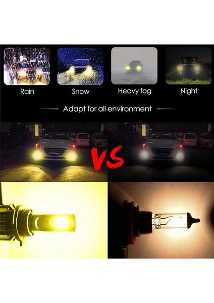 LED Sis Farları Ampul Sarı 3000K 55W 3600 Lümen Dob Çip (880 881) (Yurt Dışından) fırsatları