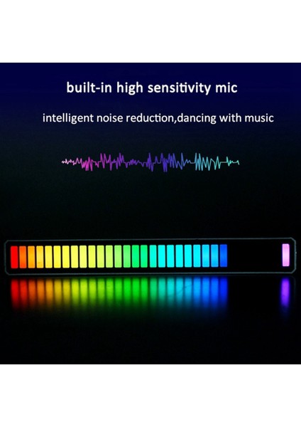 Akıllı LED Işık Çubukları, Rgb Müzik Seviyesi Gösterge Işığı, Siyah (Yurt Dışından) indirimleri