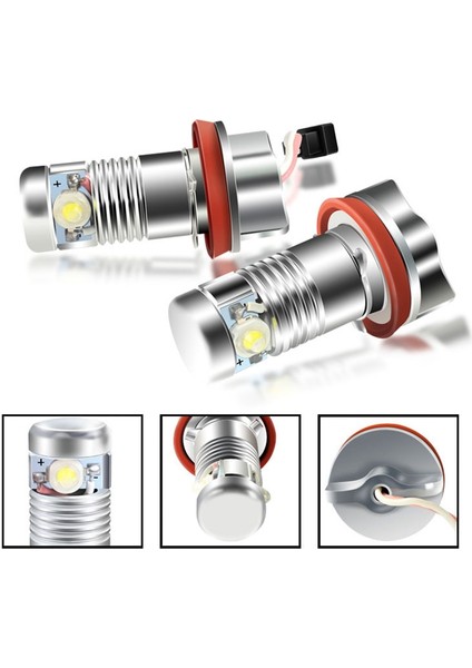 H8 Far Ampulü 7000K LED Angel Eyes Işıklar Canbus -Bmw E60 E61 Için (Yurt Dışından) fiyatları