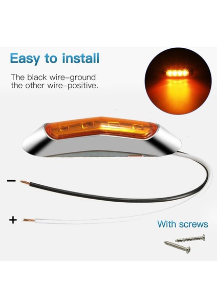 LED Yan Işaret Gösterge Işıkları Lamba Ön Arka Kuyruk Boşluk Lambası Iç Işıklar Üniversal (10 Sarı+10 Kırmızı) (Yurt Dışından) fırsatları