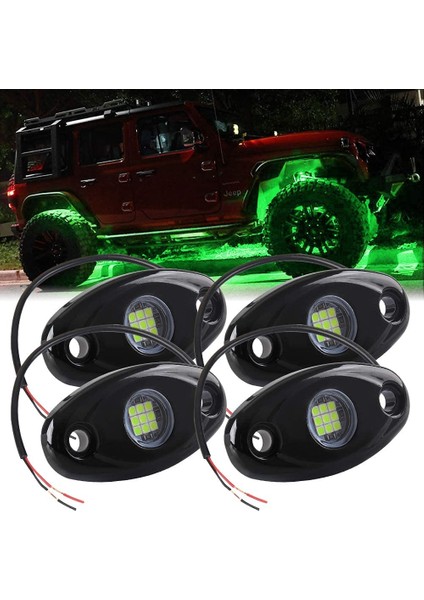 Adet 9led Kaya Işık Kiti Yol Kamyon Tekne Yeşil Için LED Neon Işık (Yurt Dışından)