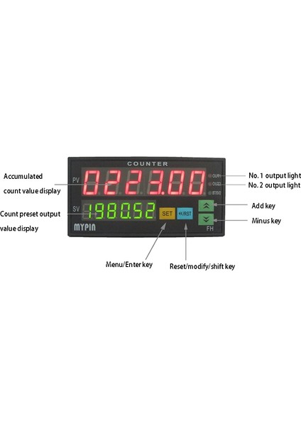 Mypın Sayacı Mini Uzunluk Batch Metre 1 Ön Ayarlı Röle Çıkışı Sayım Ölçer Pratik Uzunluk Ölçer 90-260V Ac/dc Saat Makinesi (Yurt Dışından)
