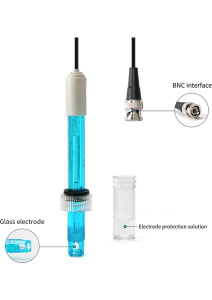 Ph Elektrot Sensörü Probu Fabrika Sanayi Laboratuvar Havuz Suyu Analizörü Ph Metre Test Cihazı Ph Probu Bnc Konnektörü (Yurt Dışından)