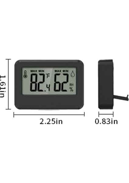 4pcs Higrometre ve Termometre, Manyetik ve Masa Standlı, Siyah (Yurt Dışından)