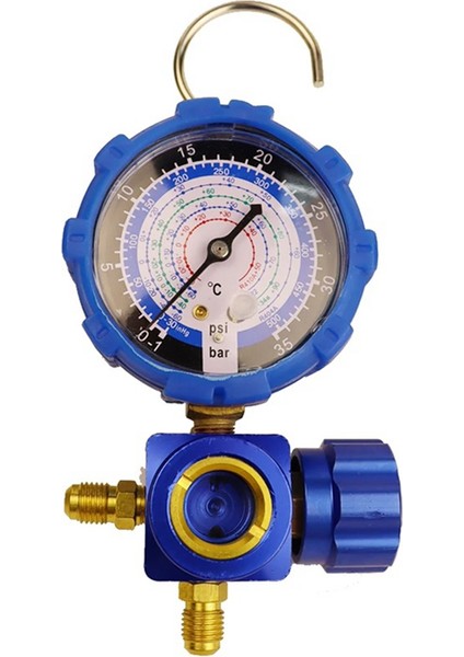 R410A R22 R134A R404A Soğutucular Için Klima Ölçer Manifold Ölçer Manometre Vanası Görsel Aynalı 500PSI Mavi (Yurt Dışından)