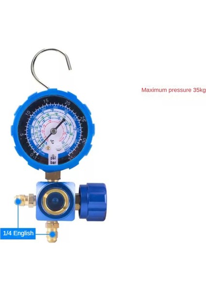 R410A R22 R134A R404A Soğutucular Için Klima Ölçer Manifold Ölçer Manometre Vanası Görsel Aynalı 500PSI Mavi (Yurt Dışından)
