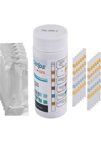 50 Adet 6'sı 1 Arada Yüzme Havuzu Ph Test Kağıdı Kalan Klor Ph Değeri Alkalinite Sertlik Test Şeridi Ph Test Cihazı (Yurt Dışından) modelleri