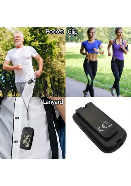 1 Adet Adımsayar 3D Adım Sayacı Yürüyüş Için, Adımları Takip Et Taşınabilir Spor Basit Adımsayar Kordonu, Basit Adımsayar (Yurt Dışından)