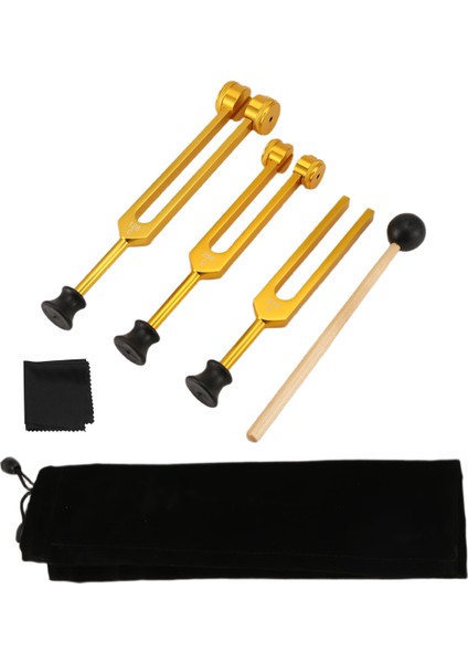 Paket Diyapazon Seti (128Hz, 256Hz, 512Hz) Şifa, Çakra, Ses Terapisi, Sonic Slider Çatalı Için Diyapazon Seti (Altın) (Yurt Dışından)