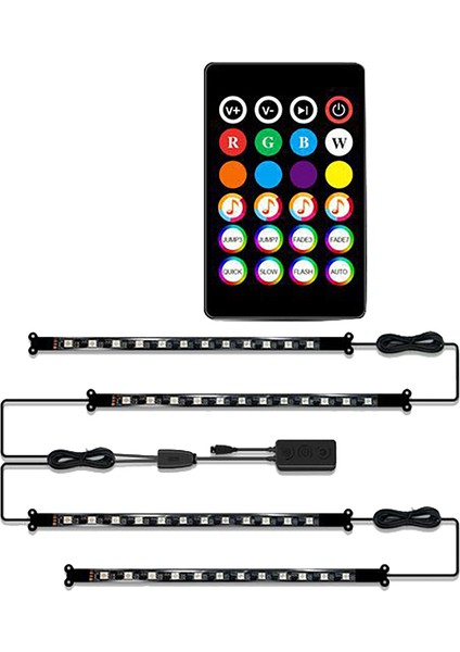 Iç Araç LED Şerit Işık Su Geçirmez 48 App Dıy Şarj Cihazı DC12V ile (Yurt Dışından)