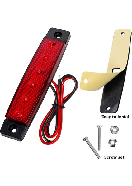 Kırmızı LED Römork Yan Işaret Işıkları Mühürlü Göstergeler Lambalar 12V (Yurt Dışından)