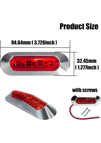 10 Adet Kırmızı 4 LED Yan Işaretleyici Gösterge Işıkları Evrensel Araba Tekne Için (Yurt Dışından) fırsatları