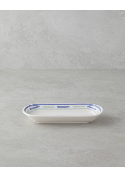 Shoreline Seramik Kayık Tabak 22 cm Mavi-Yeşil