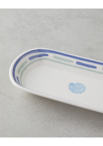 Shoreline Seramik Kayık Tabak 22 cm Mavi-Yeşil modelleri