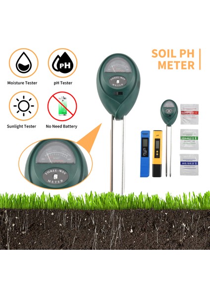3 Paket Ph Ölçer Tds Ppm Ölçer ve 3'ü 1 Arada Toprak Ph Test Cihazı Ph/ec Dijital Kit Ev, Bahçe, Çim, Çiftlik Için (Yurt Dışından) fırsatları