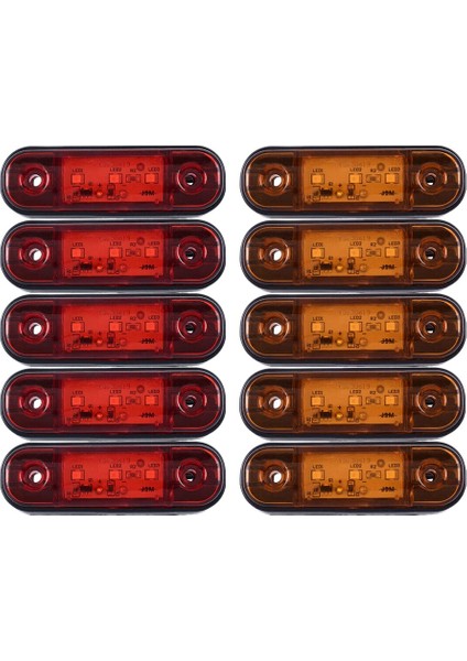 10X Kırmızı Amber 3 LED 3,4 Inç Yan Işaret Işığı Lambası (Yurt Dışından)