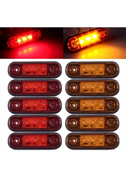 10X Kırmızı Amber 3 LED 3,4 Inç Yan Işaret Işığı Lambası (Yurt Dışından) modelleri
