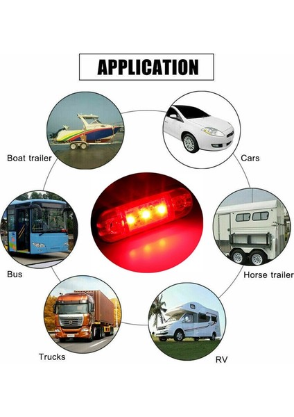 10X Kırmızı Amber 3 LED 3,4 Inç Yan Işaret Işığı Lambası (Yurt Dışından) fırsatları