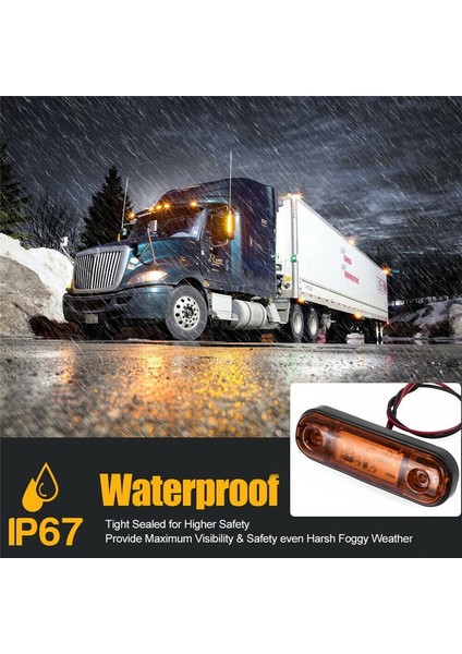 10X Kırmızı Amber 3 LED 3,4 Inç Yan Işaret Işığı Lambası (Yurt Dışından) indirimleri