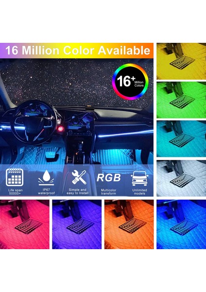 Araba LED Şerit Işığı, Ses Kontrolü, Müzik Çalma Atmosfer Lambası (Yurt Dışından) fiyatları