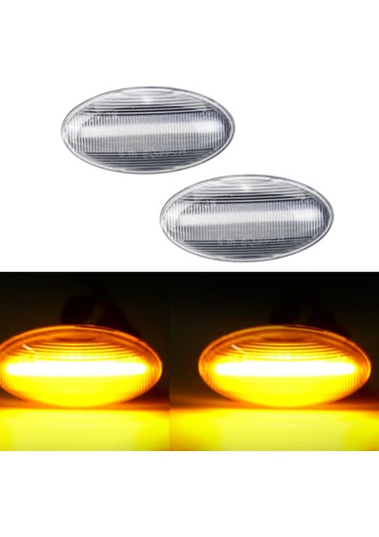 Peugeot Için 2 Adet Araba LED Yan Sinyal Lambası Dönüş Yan Flaşör (Yurt Dışından)