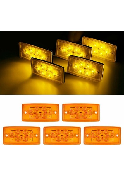 5 Adet Kamyon Yan Sinyal Lambası 6led Kamyon Dönüş Sinyali Römork Işığı (Yurt Dışından)