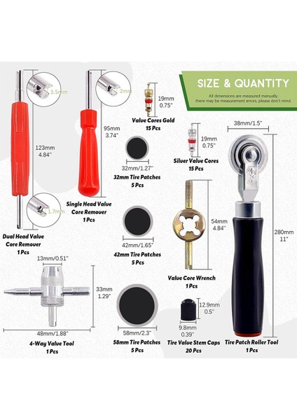 70 Adet Lastik Yama Silindiri Alet Seti, Valf Çekirdekleri Onarım Aleti Içerir (Yurt Dışından) modelleri