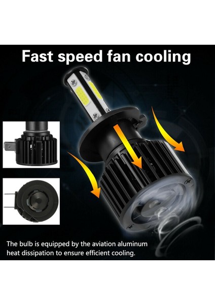 H7+H7 Combo 4 Yandan Parlayan LED Far 8000K Mavi Yüksek Kısa Far (Yurt Dışından) indirimleri