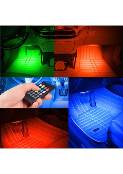 4XDC12V 12 LED Işıklar USB Kablosuz Müzik Kontrol Araba Iç Aydınlatma (Yurt Dışından) indirimleri