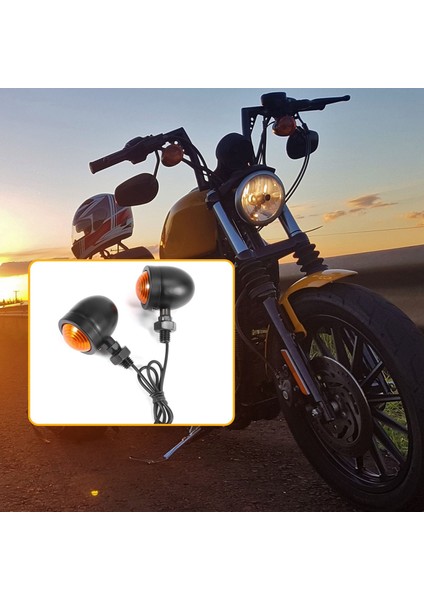 Honda Fatboy Chopper Bobber Suzuki Için 4 Adet Siyah Sinyal Lambası (Yurt Dışından)
