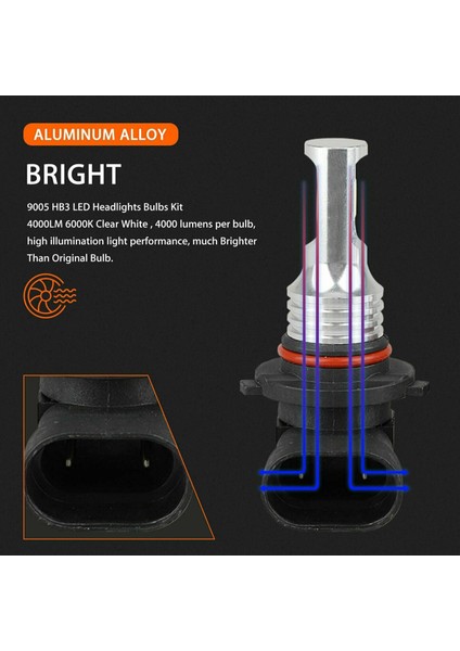 2pairs 9005 9006 Combo LED Far Kiti Ampul 6000K 800W 8000LM (Yurt Dışından) indirimleri