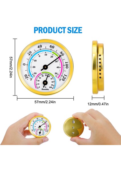 4 Adet Mini Termometre Higrometre, 2 In 1 Kapalı Dış Mekan Sıcaklık Nem Monitörü Ölçer Ev, Ofis, Bahçe Için (Yurt Dışından)