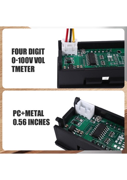 0.56 Inç Mini Dijital LED Ekran 4 Bit 0-100V Voltmetre Panel Voltaj Ölçer Test Cihazı (Yurt Dışından)