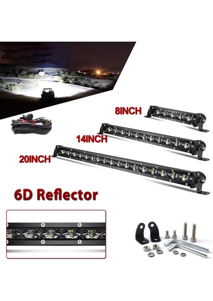 Ince LED Işık Çubuğu 12V 20INCH Spot Flood Combo (Yurt Dışından)