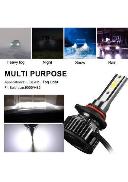 2pairs 9005 9006 Combo LED Far Ampulleri Kiti Yüksek ve Düşük Huzmeli Ampul (Yurt Dışından)