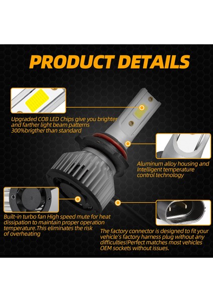 Çift 9005 9006 Hb3 Hb4 Combo LED Far Ampulleri Kiti Yüksek ve Düşük (Yurt Dışından) indirimleri