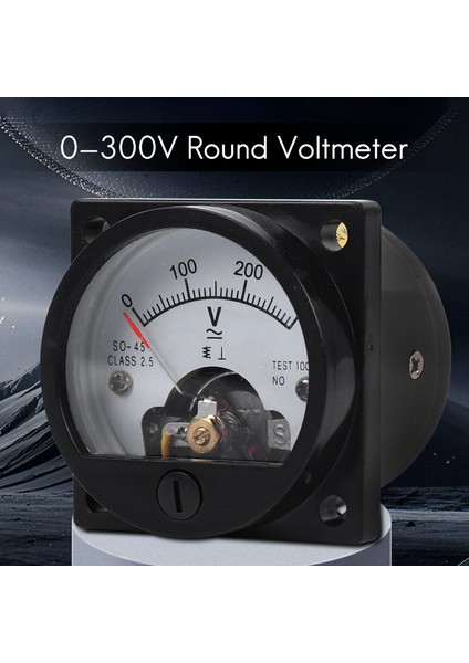 Ac 0-300V Yuvarlak Analog Kadran Panel Metre Voltmetre Ölçer Siyah (Yurt Dışından)