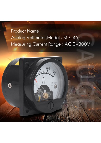 Ac 0-300V Yuvarlak Analog Kadran Panel Metre Voltmetre Ölçer Siyah (Yurt Dışından)