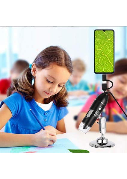 1600X Dijital Mikroskop Kamera 3'ü 1 Arada USB Taşınabilir Elektrikli Mikroskop Lehimleme Için LED Büyüteç Cep Telefonu Onarımı Için (Yurt Dışından)