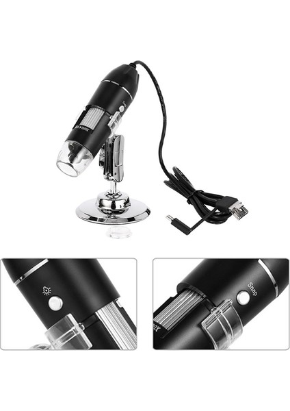 1600X Dijital Mikroskop Kamera 3'ü 1 Arada USB Taşınabilir Elektrikli Mikroskop Lehimleme Için LED Büyüteç Cep Telefonu Onarımı Için (Yurt Dışından)