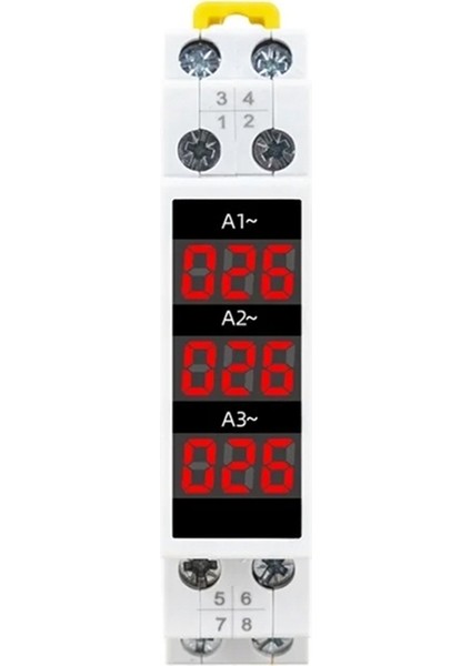 Din Ray Montajlı 3 Fazlı Ampermetre Mini Modüler Akım Ölçer Gösterge Göstergesi LED Dijital Ekran Dedektör Ampermetre (Yurt Dışından)