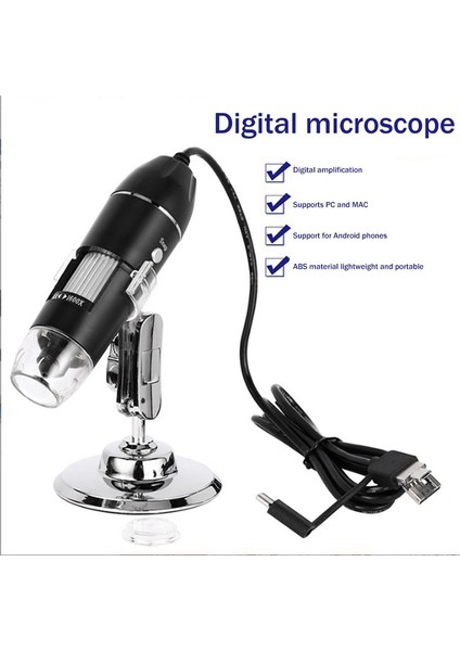 1600X Dijital Mikroskop Kamera 3'ü 1 Arada USB Taşınabilir Elektrikli Mikroskop Lehimleme Için LED Büyüteç Cep Telefonu Onarımı Için (Yurt Dışından)
