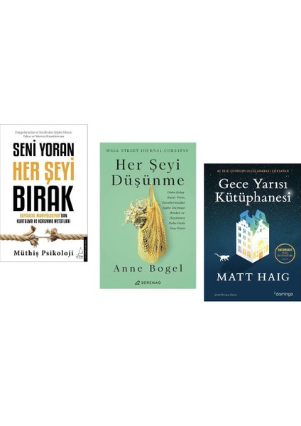 Seni Yoran Her Seyi Birak + Herseyi Dusunme + Geceyarisi Kutuphanesi = 3 Set
