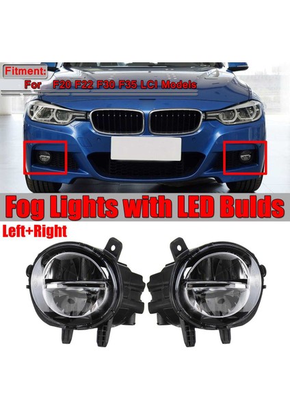 Bir Çift Araba Ön LED Sis Lambası Sis Lambası Drl Sürüş Lambası-Bmw F20 F22 F30 F35 Lcı W LED Bulds 63177248911 63177248912 (Yurt Dışından) fiyatları