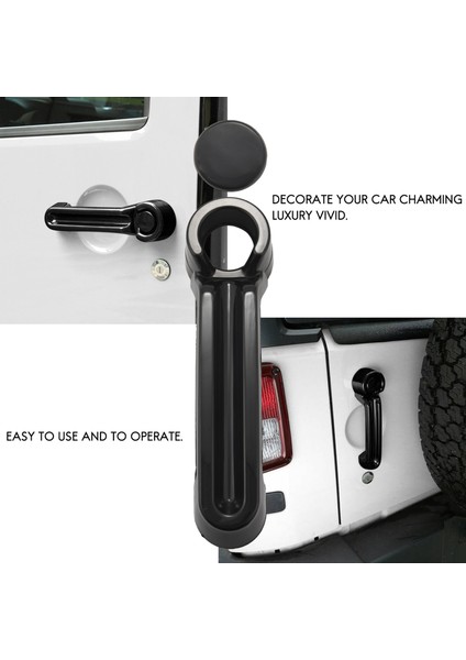 Jeep Wrangler Jk 07-17 Liberty 08-12 Dodge Nitro 07-11 Siyah 4dr Için Dış Dış Kapı Kolu ve Bagaj Kapağı Trim (Yurt Dışından)